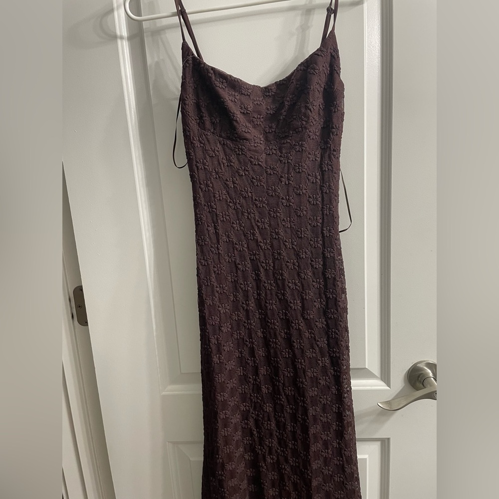 Adoni Mesh Midi Dress in Dark Chocolate
Bardot